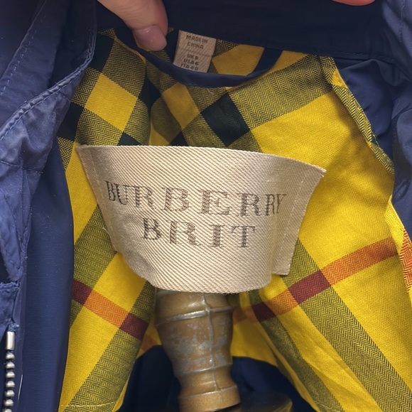 Navy Burberry Brit Parka - Picture 5 of 5